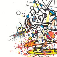 sans titre 
 2019-014. Mine de plomb, encre pigmentée, encre à alcool, peinture acrylique sur papier Fabriano. 20.3 x 25.4 cm. 
2019 – Dominique Vial