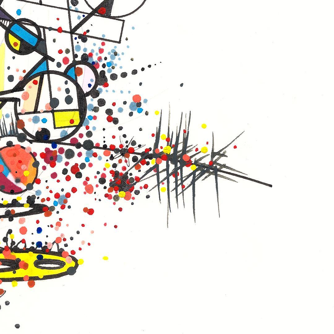 sans titre 
 2019-014. Mine de plomb, encre pigmentée, encre à alcool, peinture acrylique sur papier Fabriano. 20.3 x 25.4 cm. 
2019 – Dominique Vial