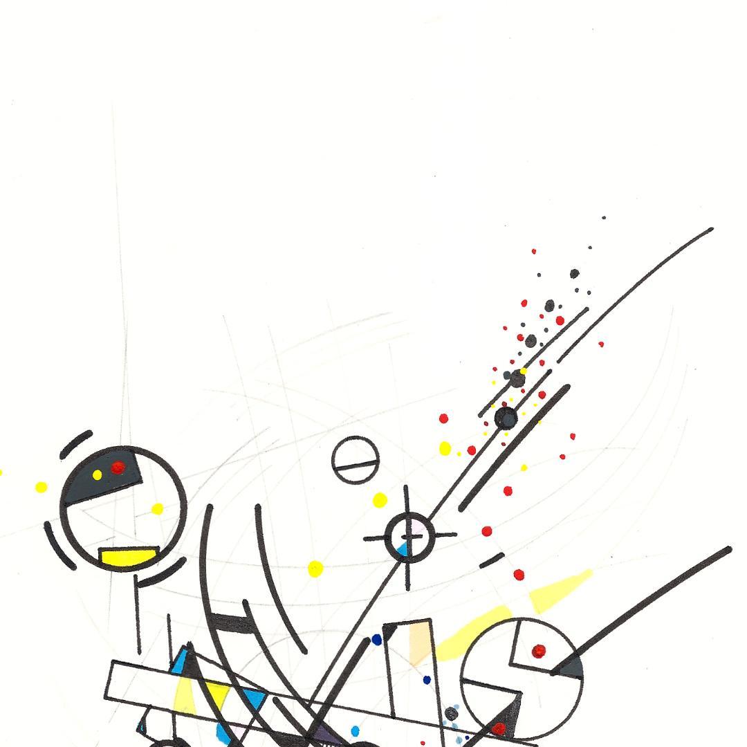 sans titre 
 2019-014. Mine de plomb, encre pigmentée, encre à alcool, peinture acrylique sur papier Fabriano. 20.3 x 25.4 cm. 
2019 – Dominique Vial