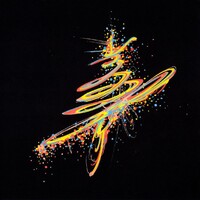 sans titre 
 2019-015. Peinture acrylique sur papier Black Black Fabriano. 20 x 20 cm. 
2019 – Dominique Vial