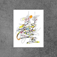 sans titre 
 2019-016. Encre pigmentée et encre à alcool sur papier Fabriano. 20.3 x 25.4 cm. 
2019 – Dominique Vial