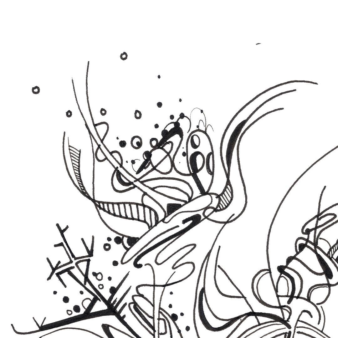 sans titre 
 2019-017. Encre pigmentée sur papier Fabriano. 20.3 x 25.4 cm. 
2019 – Dominique Vial