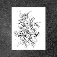 sans titre 
 2019-017. Encre pigmentée sur papier Fabriano. 20.3 x 25.4 cm. 
2019 – Dominique Vial