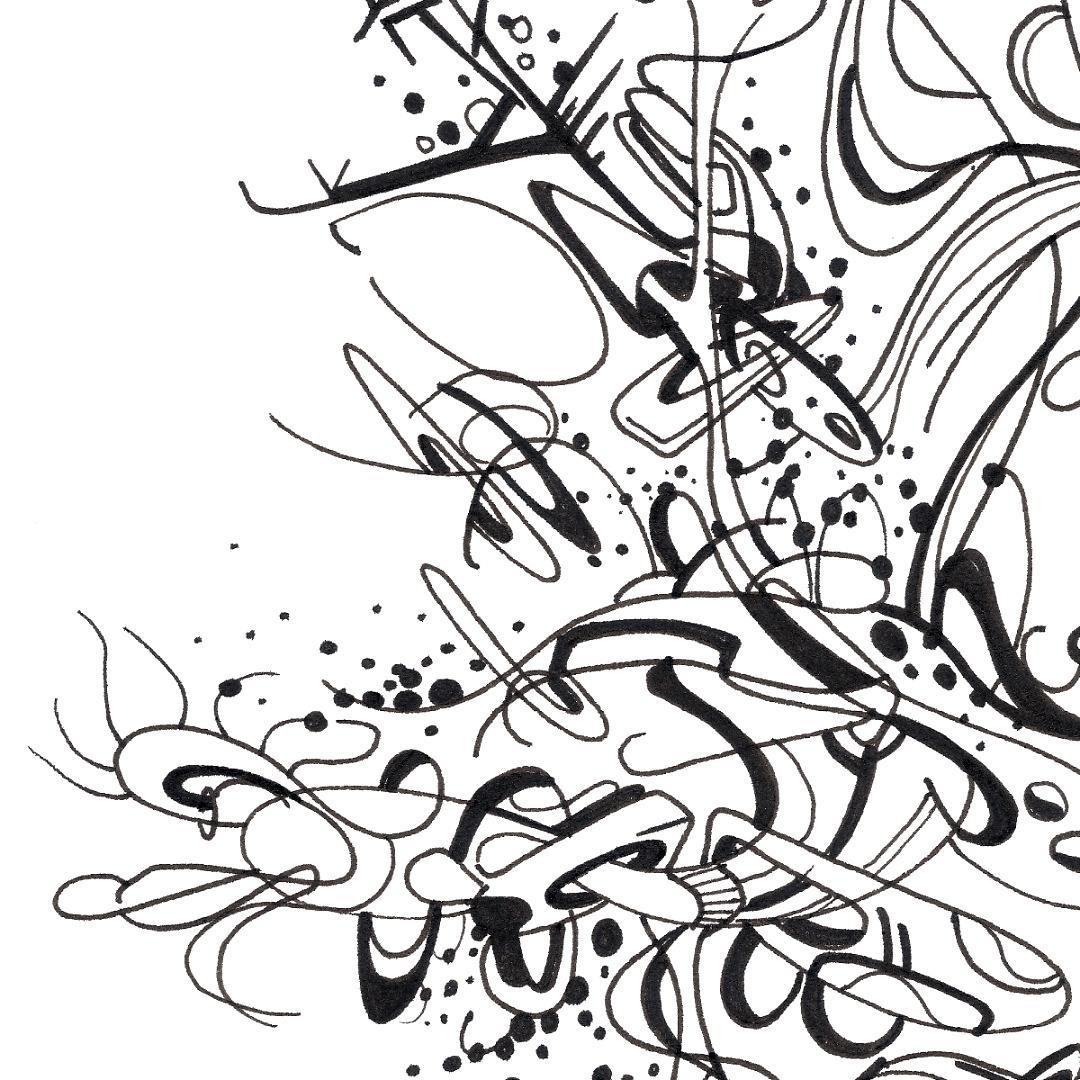 sans titre 
 2019-017. Encre pigmentée sur papier Fabriano. 20.3 x 25.4 cm. 
2019 – Dominique Vial