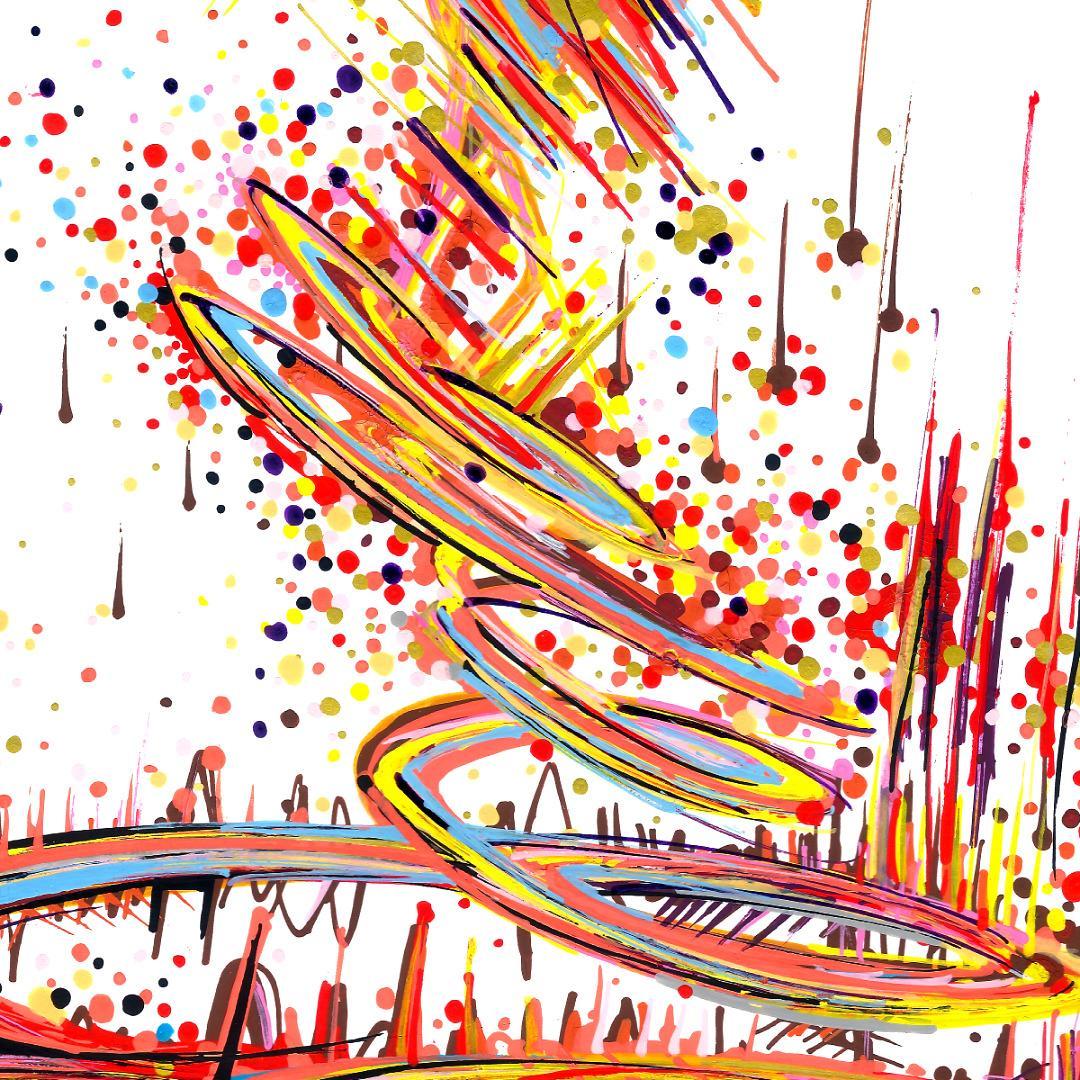 sans titre 
 2019-021. Peinture acrylique sur papier Molotow. 21 x 29.7 cm. 
2019 – Dominique Vial