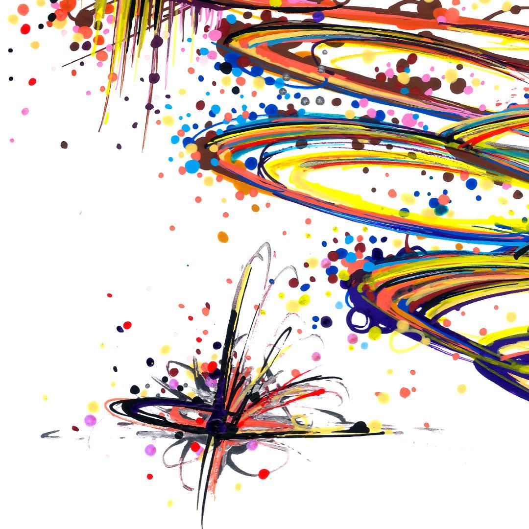 sans titre 
 2019-021. Peinture acrylique sur papier Molotow. 21 x 29.7 cm. 
2019 – Dominique Vial