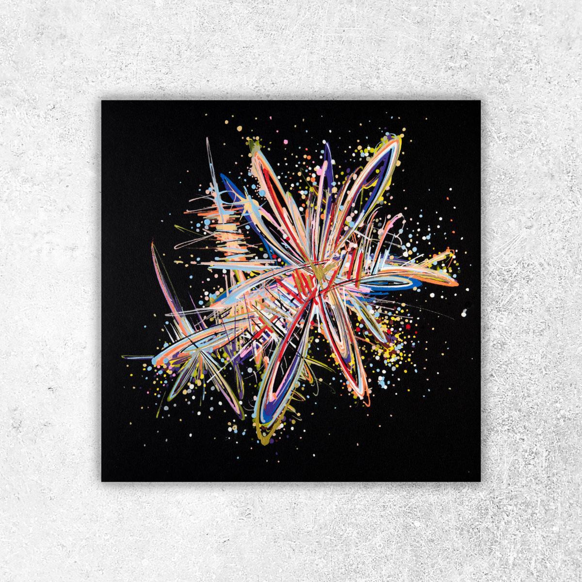 sans titre 
 2019-022. Peinture acrylique sur papier Black Black Fabriano. 20 x 20 cm. 
2019 – Dominique Vial