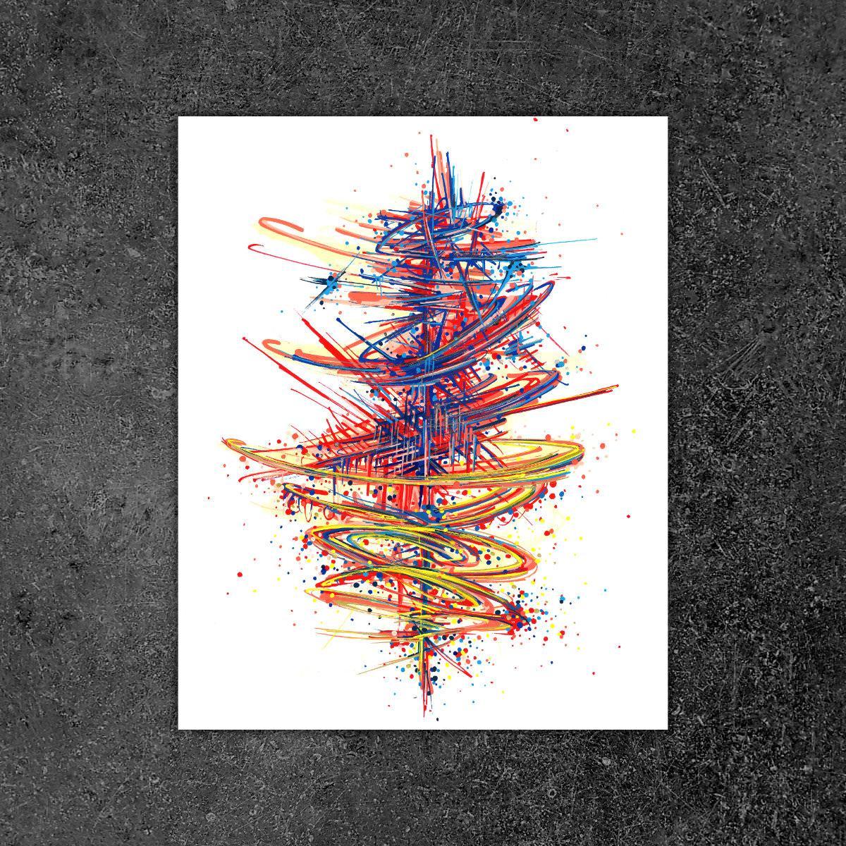 sans titre 
 2019-023. Peinture acrylique sur papier Fabriano. 20.3 x 25.4 cm. 
2019 – Dominique Vial