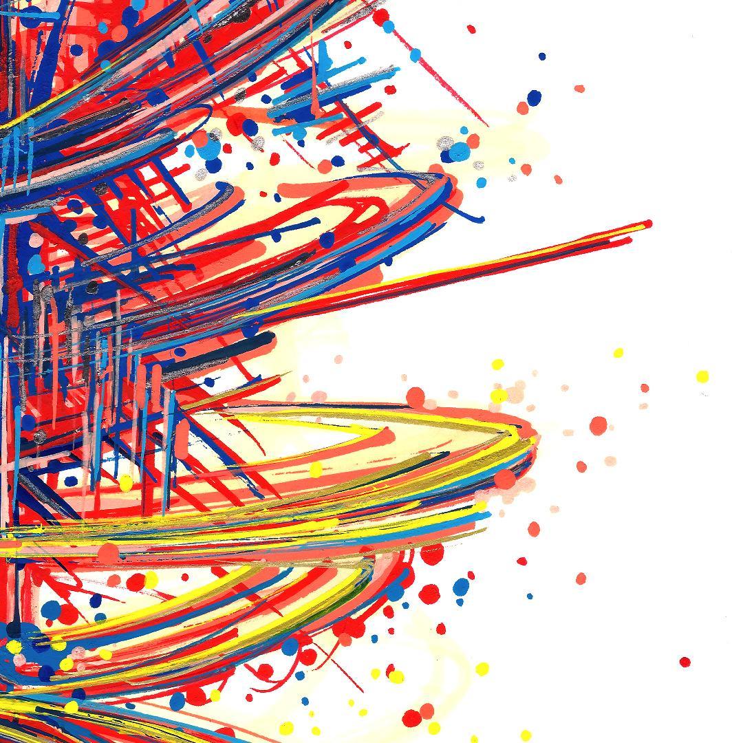 sans titre 
 2019-023. Peinture acrylique sur papier Fabriano. 20.3 x 25.4 cm. 
2019 – Dominique Vial