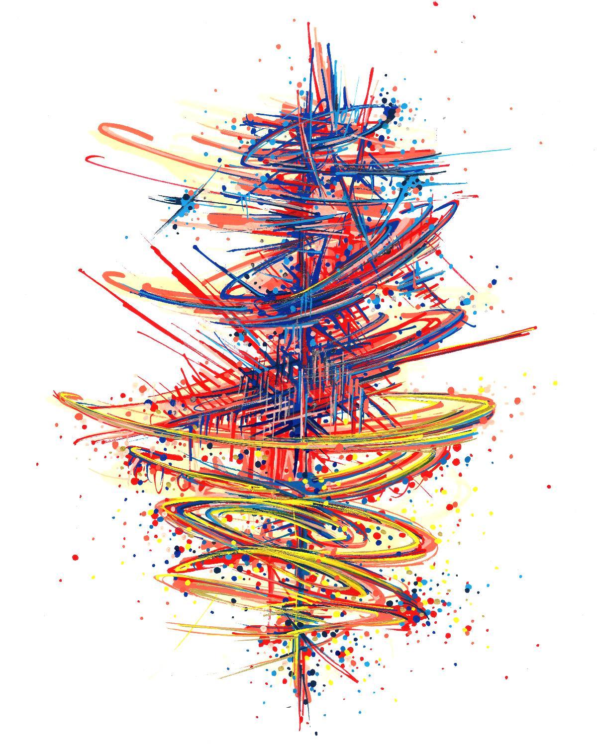 sans titre 
 2019-023. Peinture acrylique sur papier Fabriano. 20.3 x 25.4 cm. 
2019 – Dominique Vial