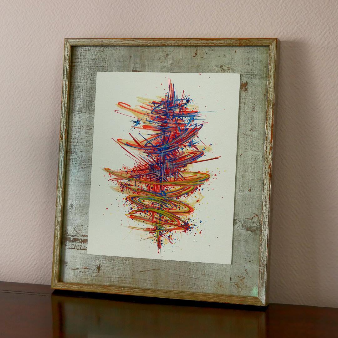 sans titre 
 2019-023. Peinture acrylique sur papier Fabriano. 20.3 x 25.4 cm. 
2019 – Dominique Vial