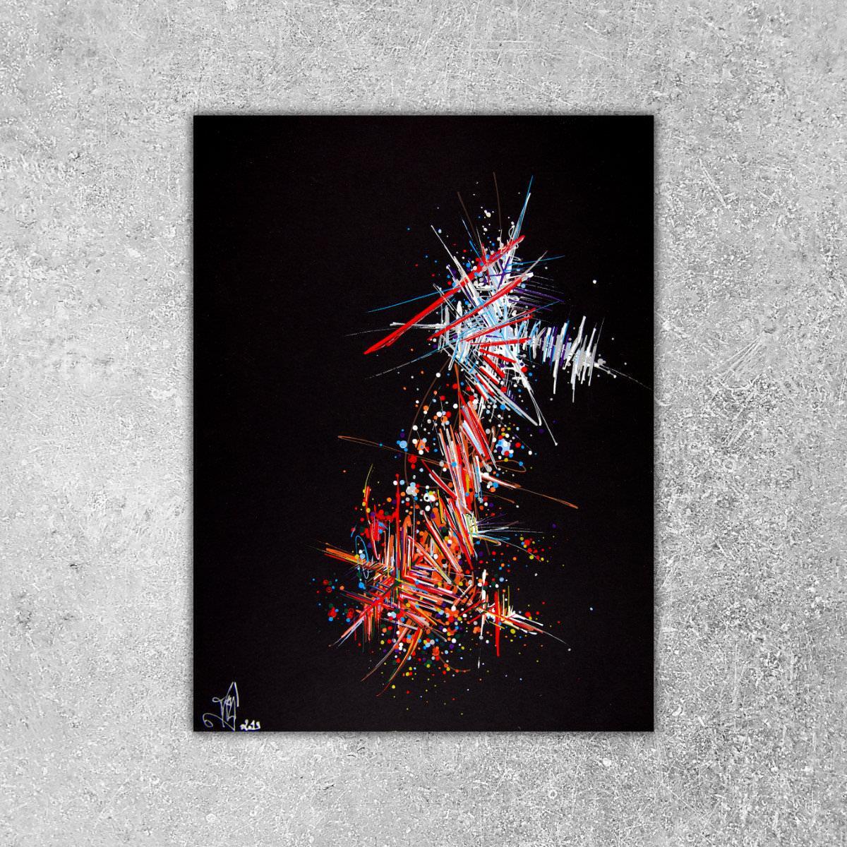 sans titre 
 2019-024. Acrylique sur papier Black Black Fabriano. 24 x 32 cm. 
2019 – Dominique Vial