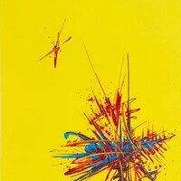 sans titre 
 2019-025. Peinture acrylique sur bois. 20 x 30 cm. 
2019 – Dominique Vial