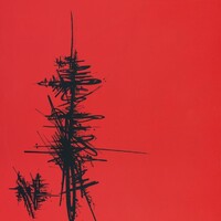 sans titre 
 2019-026. Peinture acrylique sur bois. 40 x 65 cm. 
2019 – Dominique Vial