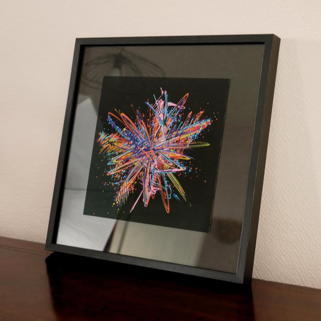 sans titre 
 2019-027. Peinture acrylique sur papier Black Black Fabriano. 20 x 20 cm. 
2019 – Dominique Vial