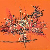 sans titre 
 2019-028. Peinture acrylique sur toile. 41 x 33 cm. 
2019 – Dominique Vial