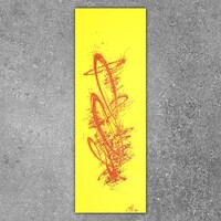 sans titre 
 2019-030. Peinture acrylique sur bois. 22 x 62 cm. 
2019 – Dominique Vial