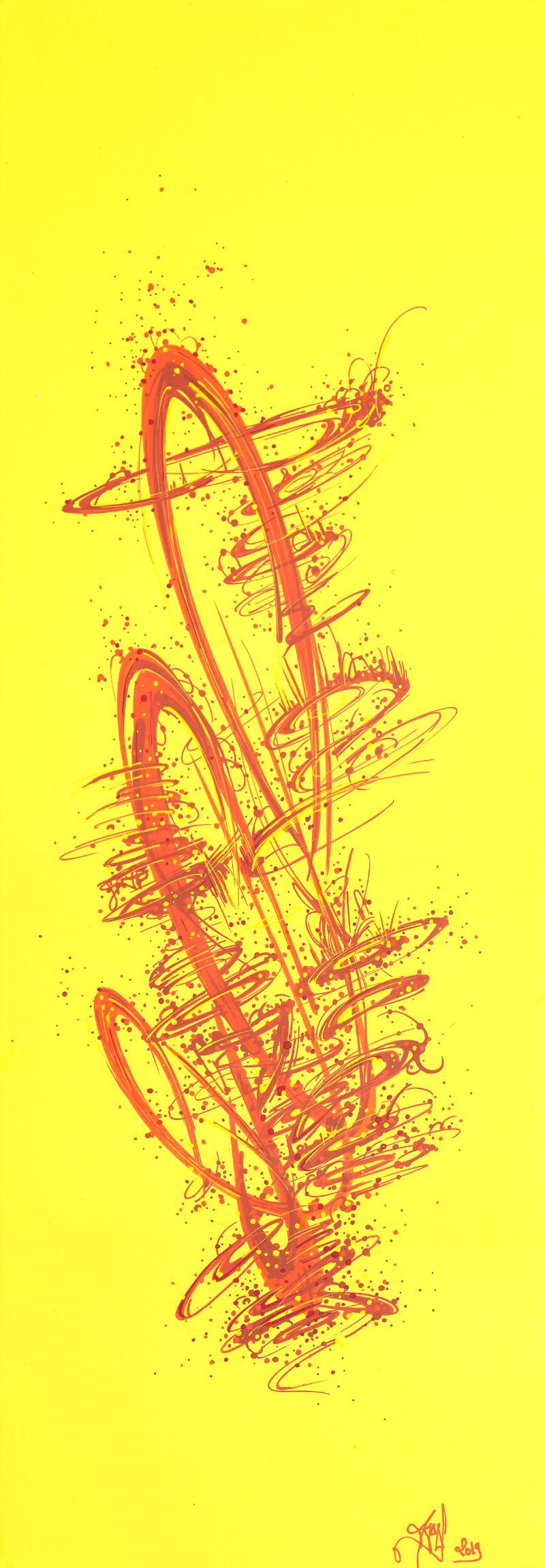 sans titre 
 2019-030. Peinture acrylique sur bois. 22 x 62 cm. 
2019 – Dominique Vial