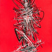 sans titre 
 2019-031. Peinture acrylique sur bois. 22 x 62 cm. 
2019 – Dominique Vial