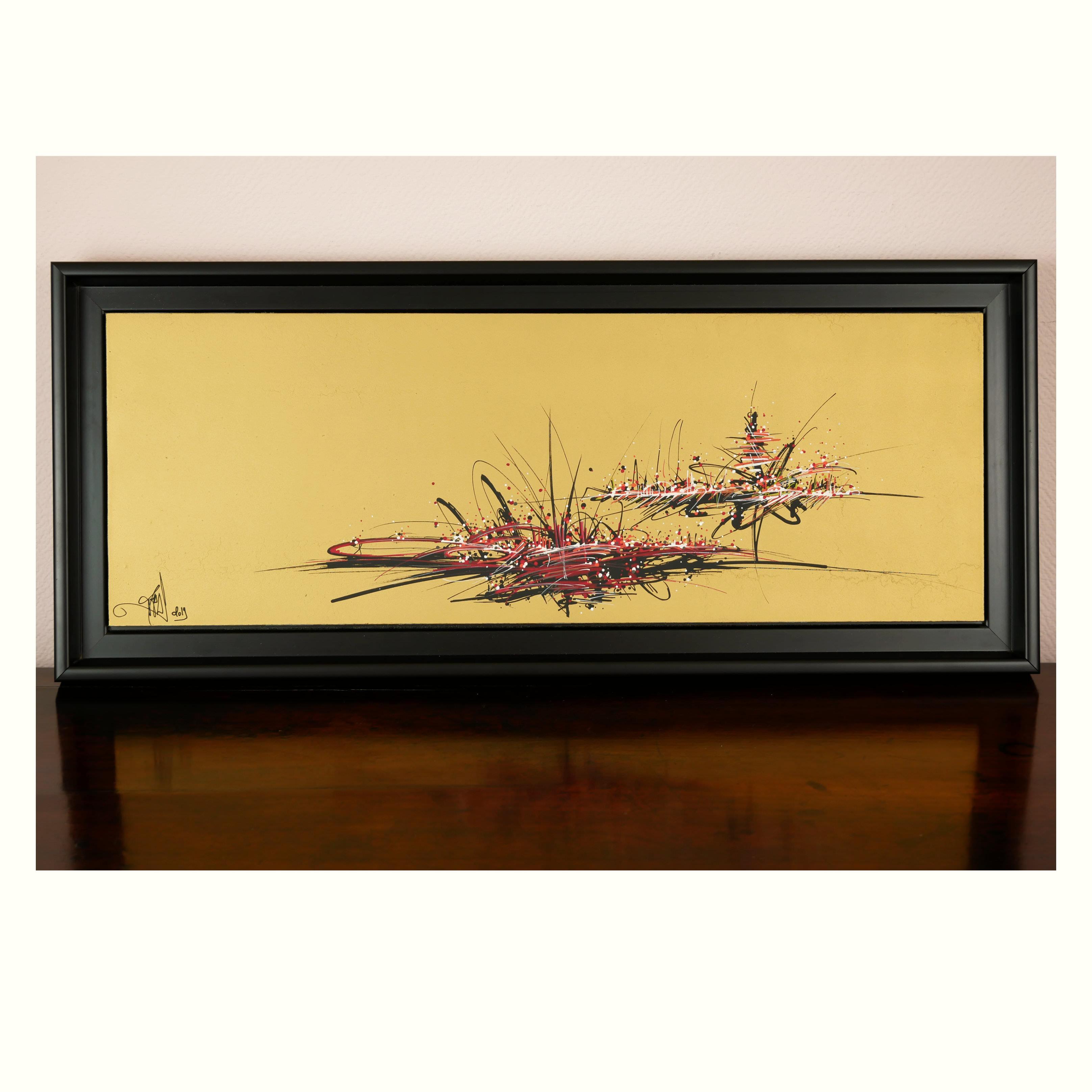 sans titre 
 2019-032. Peinture acrylique sur bois. 62 x 22 cm. 
2019 – Dominique Vial