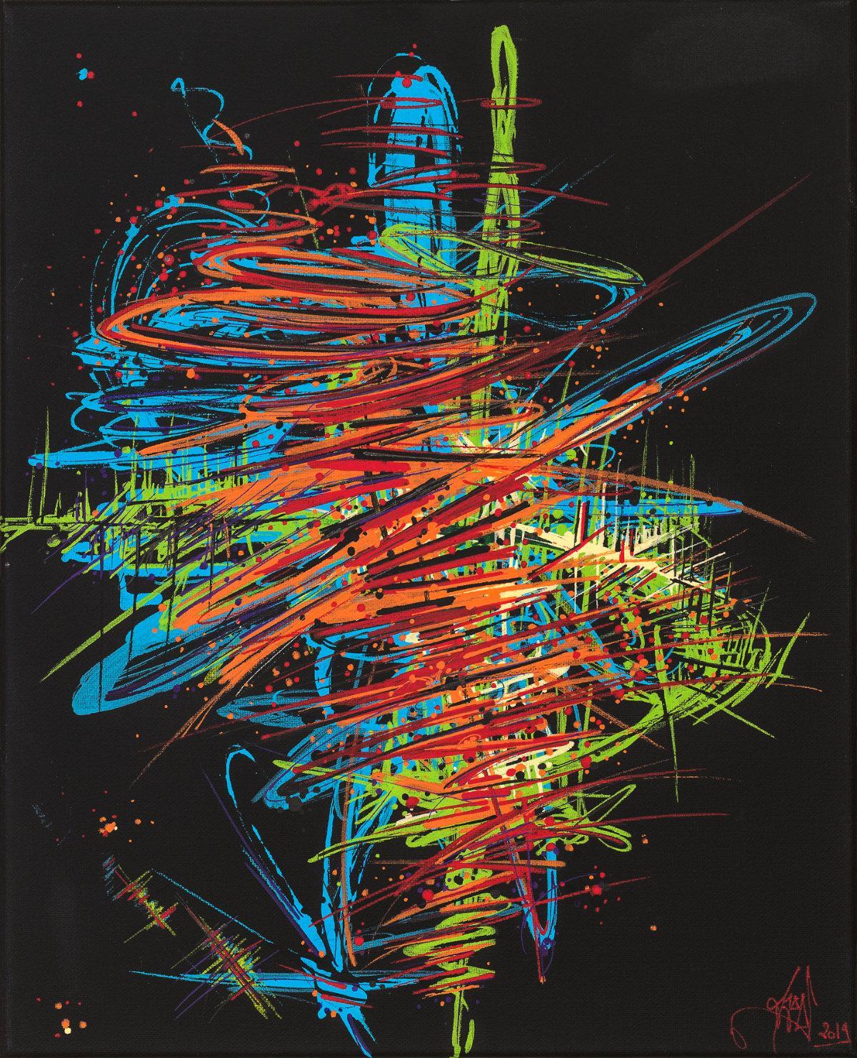 sans titre 
 2019-035. Peinture acrylique sur toile. 33 x 41 cm. 
2019 – Dominique Vial