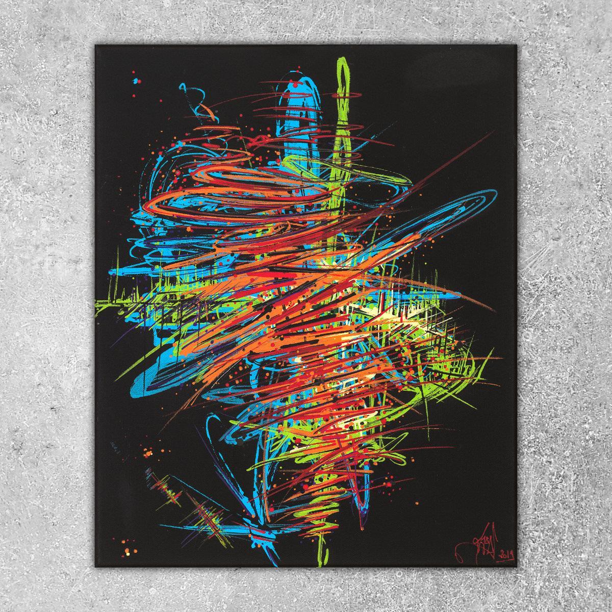 sans titre 
 2019-035. Peinture acrylique sur toile. 33 x 41 cm. 
2019 – Dominique Vial