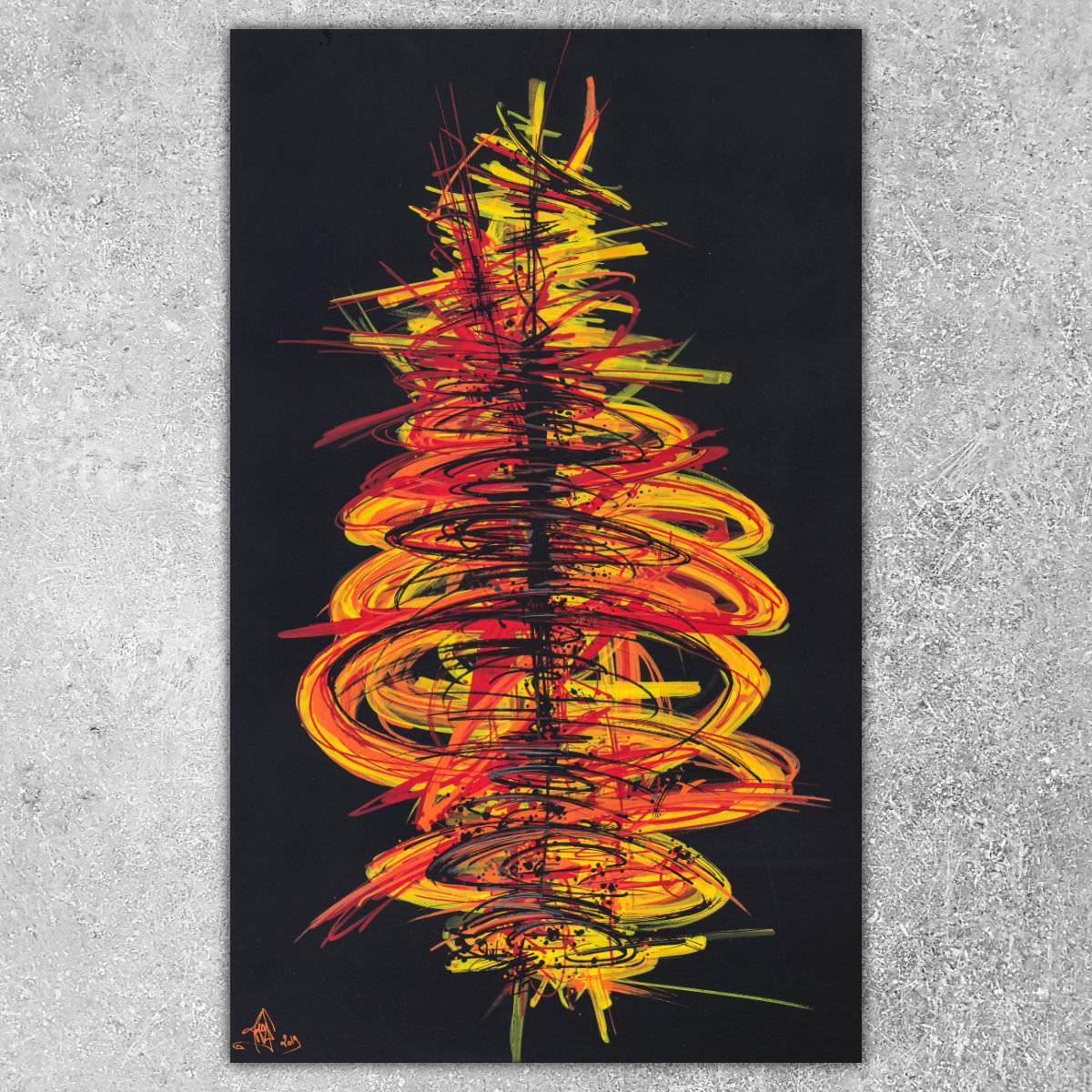 sans titre 
 2019-036. Peinture acrylique sur bois. 40 x 65 cm. 
2019 – Dominique Vial