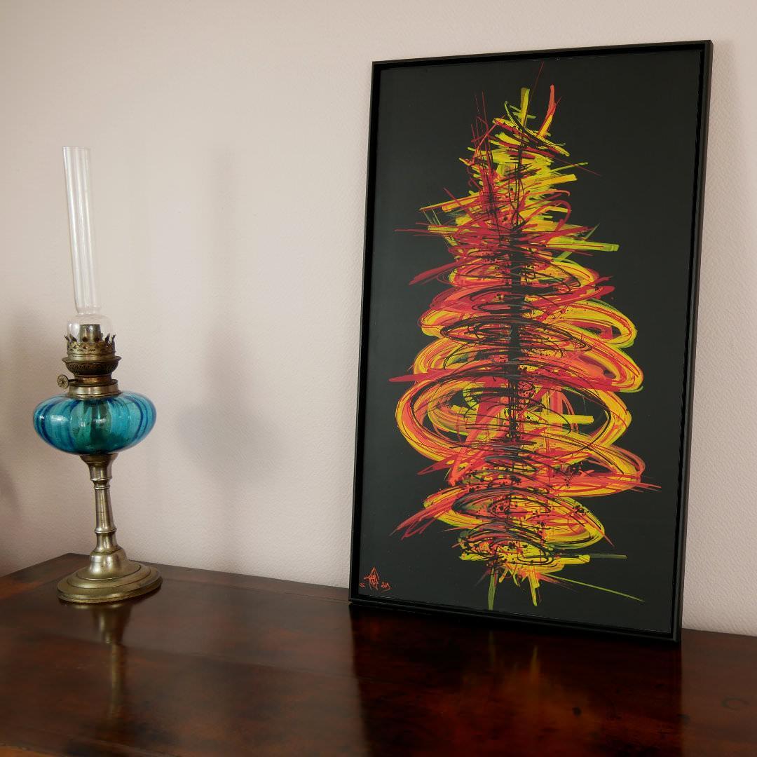 sans titre 
 2019-036. Peinture acrylique sur bois. 40 x 65 cm. 
2019 – Dominique Vial