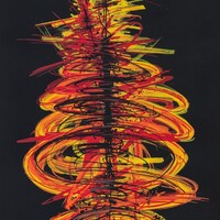 sans titre 
 2019-036. Peinture acrylique sur bois. 40 x 65 cm. 
2019 – Dominique Vial