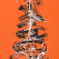 sans titre 
 2019-038. Peinture acrylique sur bois. 22 x 62 cm. 
2019 – Dominique Vial