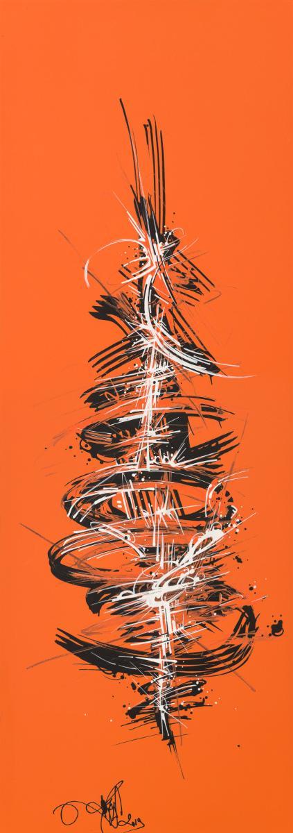 sans titre 
 2019-038. Peinture acrylique sur bois. 22 x 62 cm. 
2019 – Dominique Vial