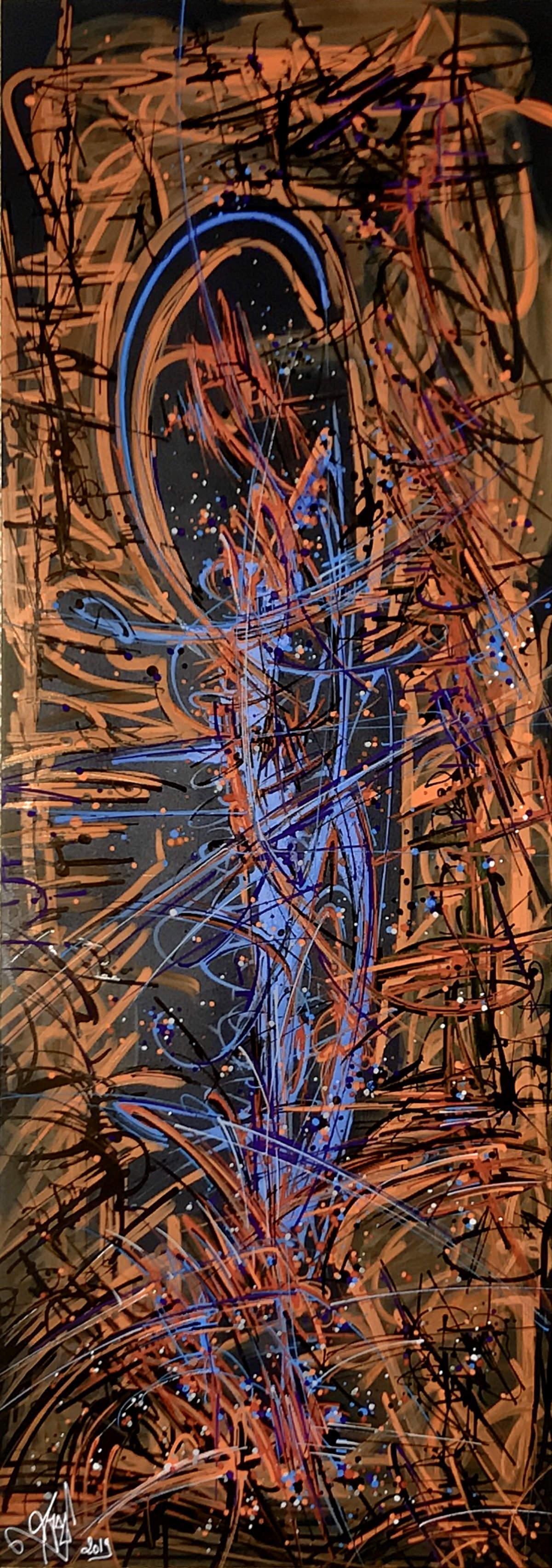 sans titre 
 2019-039. Peinture acrylique sur bois. 22 x 62 cm. 
2019 – Dominique Vial