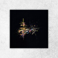 sans titre 
 2019-041. Peinture acrylique sur papier Black Black Fabriano. 20 x 20 cm. 
2019 – Dominique Vial