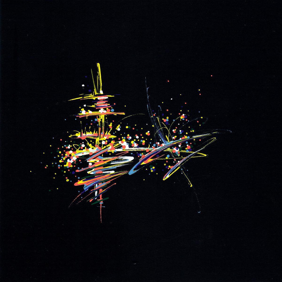 sans titre 
 2019-041. Peinture acrylique sur papier Black Black Fabriano. 20 x 20 cm. 
2019 – Dominique Vial