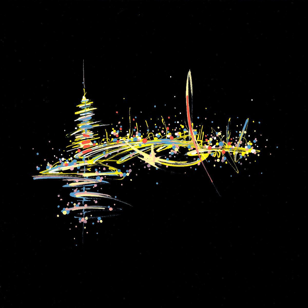 sans titre 
 2019-042. Peinture acrylique sur papier Black Black Fabriano. 20 x 20 cm. 
2019 – Dominique Vial