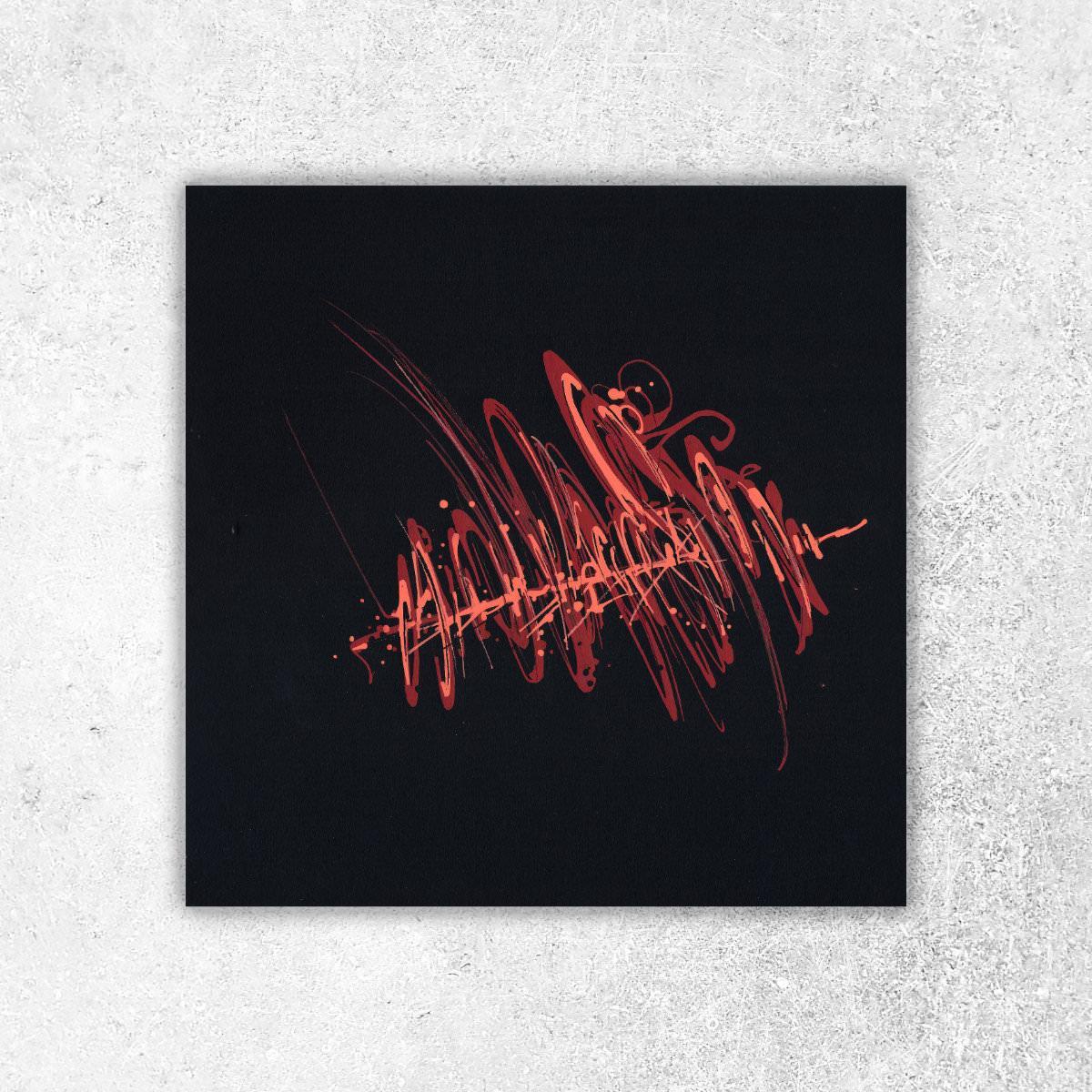 sans titre 
 2019-043. Peinture acrylique sur papier Black Black Fabriano. 20 x 20 cm. 
2019 – Dominique Vial