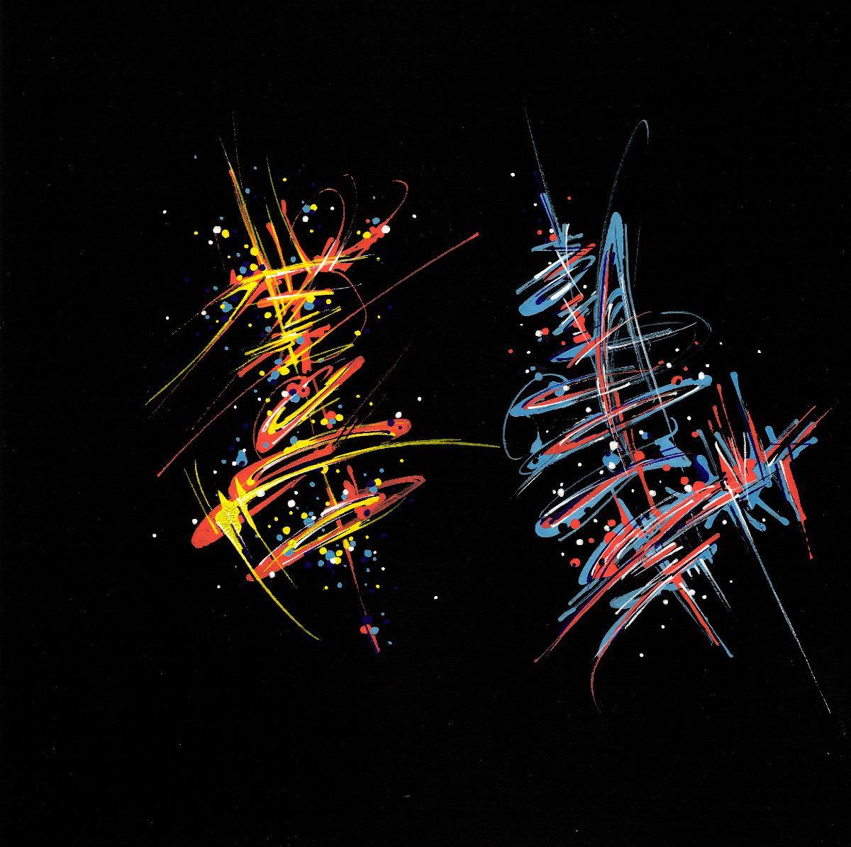 sans titre 
 2019-044. Peinture acrylique sur papier Black Black Fabriano. 20 x 20 cm. 
2019 – Dominique Vial