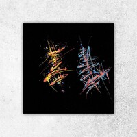 sans titre 
 2019-044. Peinture acrylique sur papier Black Black Fabriano. 20 x 20 cm. 
2019 – Dominique Vial