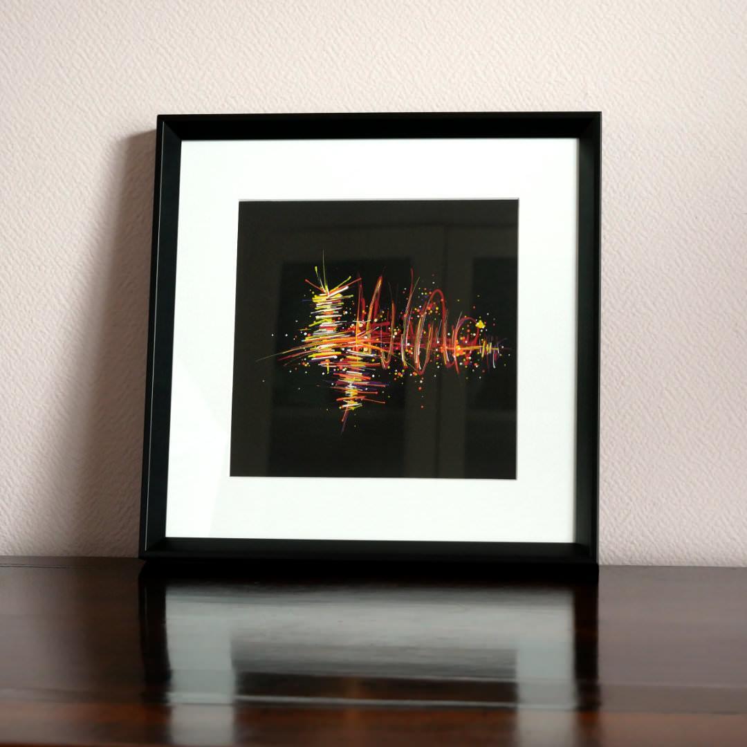 sans titre 
 2019-045. Peinture acrylique sur papier Black Black Fabriano. 20 x 20 cm. 
2019 – Dominique Vial