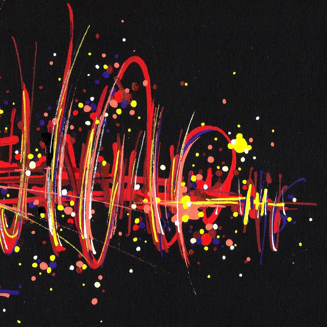 sans titre 
 2019-045. Peinture acrylique sur papier Black Black Fabriano. 20 x 20 cm. 
2019 – Dominique Vial