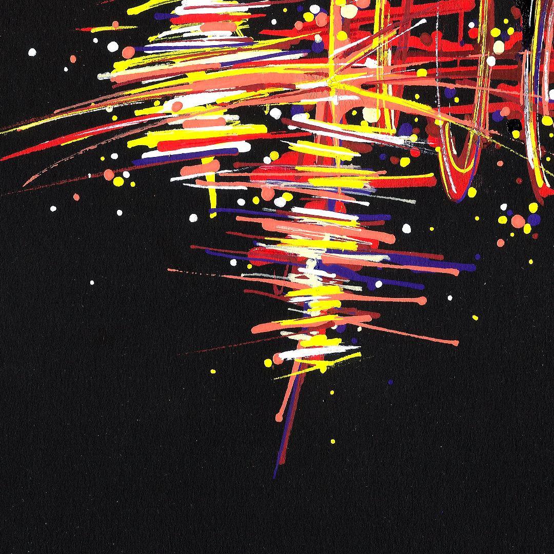 sans titre 
 2019-045. Peinture acrylique sur papier Black Black Fabriano. 20 x 20 cm. 
2019 – Dominique Vial