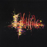 sans titre 
 2019-045. Peinture acrylique sur papier Black Black Fabriano. 20 x 20 cm. 
2019 – Dominique Vial