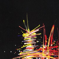 sans titre 
 2019-045. Peinture acrylique sur papier Black Black Fabriano. 20 x 20 cm. 
2019 – Dominique Vial