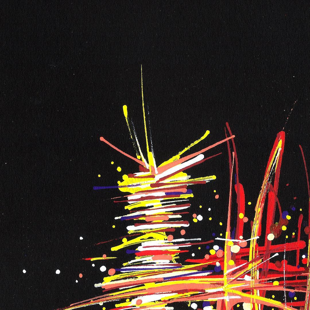 sans titre 
 2019-045. Peinture acrylique sur papier Black Black Fabriano. 20 x 20 cm. 
2019 – Dominique Vial