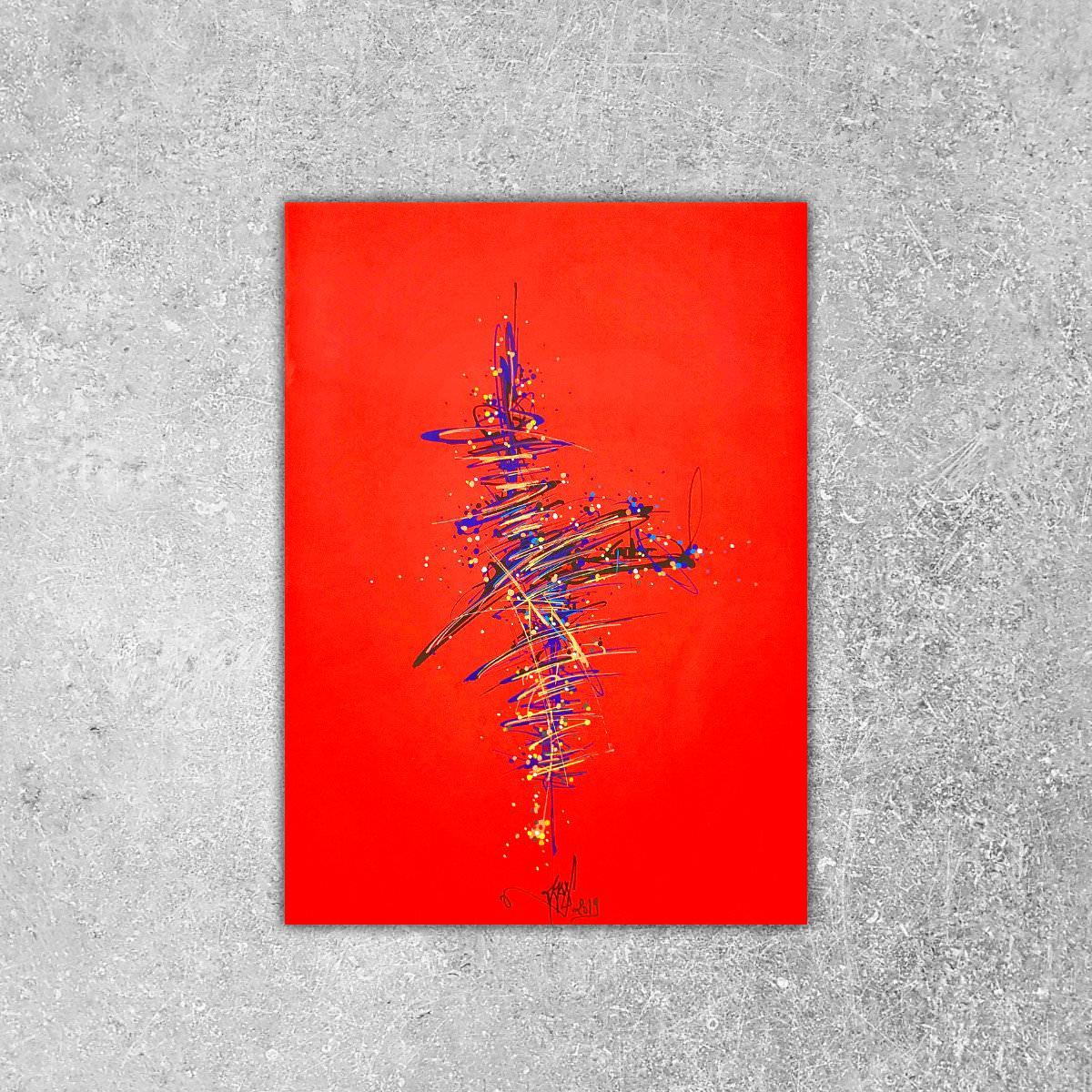 sans titre 
 2019-048. Peinture acrylique sur bois. 22 x 30 cm. 
2019 – Dominique Vial