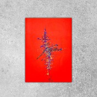 sans titre 
 2019-048. Peinture acrylique sur bois. 22 x 30 cm. 
2019 – Dominique Vial