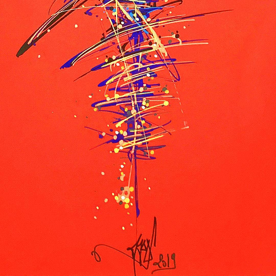 sans titre 
 2019-048. Peinture acrylique sur bois. 22 x 30 cm. 
2019 – Dominique Vial