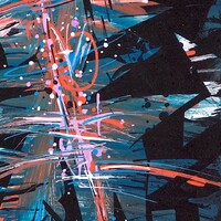 sans titre 
 2019-050. Peinture acrylique sur bois. 22 x 32 cm. 
2019 – Dominique Vial