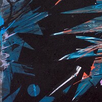 sans titre 
 2019-050. Peinture acrylique sur bois. 22 x 32 cm. 
2019 – Dominique Vial