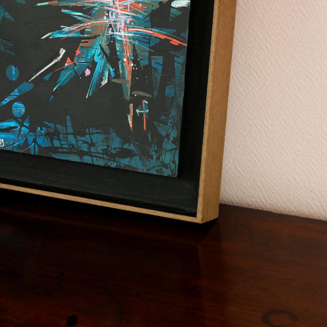 sans titre 
 2019-050. Peinture acrylique sur bois. 22 x 32 cm. 
2019 – Dominique Vial